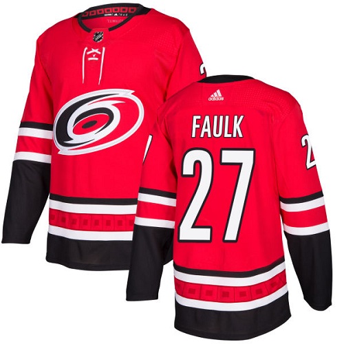 Adidas Men Carolina Hurricanes #27 Justin Faulk Red Home Authentic Stitched NHL Jersey